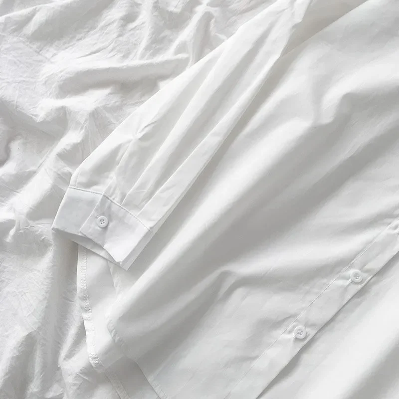 Chemises d'école blanches pour femmes, mode JK Style Preppy, printemps japon, manches longues pour filles, chemise noire Harajuku boutonnée pour dames, 2024