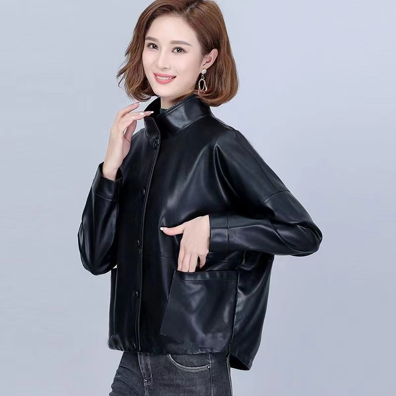 Veste courte en cuir PU pour femme, manteau en peau de mouton, vêtements d'extérieur coréens, haute qualité, printemps, automne, nouveau, 2024