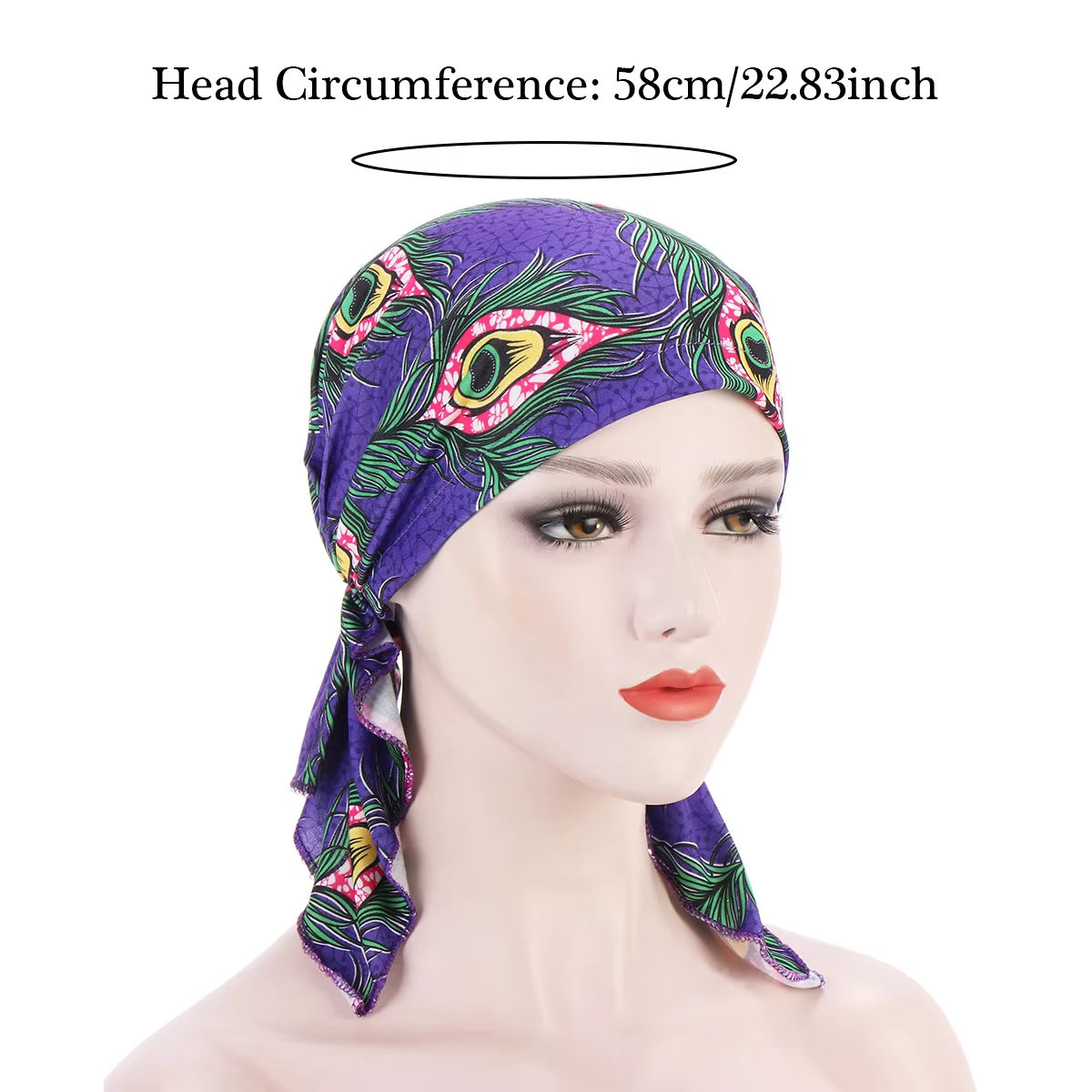Nouveau Turban Hijab Tendance 2026 à Imprimé, Bonnets Longs et Doux, Élastiques, pour Femmes et Filles, Idéal pour la Chimiothérapie