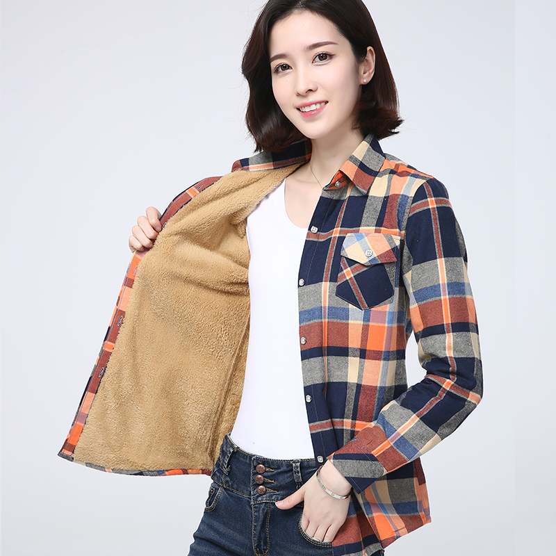 2025 hiver nouveau femmes chaud chemise à carreaux manteau décontracté polaire velours Plus veste épaisse hauts collège Style femme vêtements d'extérieur