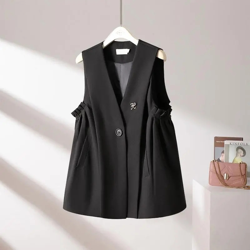 Manteau en émail pour femme, veste gilet pour femme, version coréenne, tempérament, document solide, clip cheval pour femme, mode printemps 2024