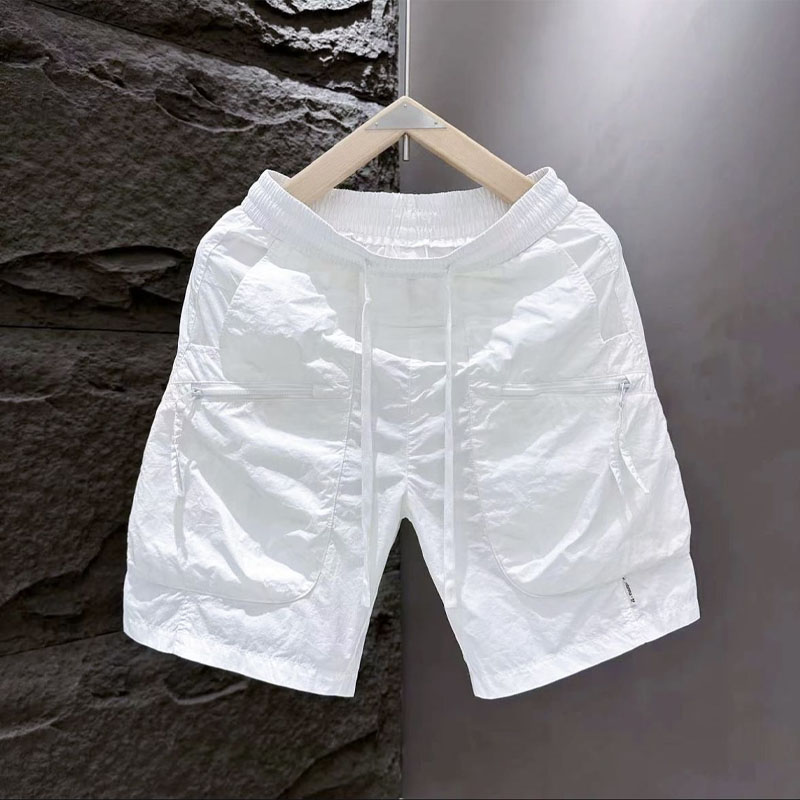 Vêtements de travail de poche pour hommes, Style fin d'été, beau short de rue assorti avec tout, ample, séchage rapide, mouvement décontracté, couleur unie