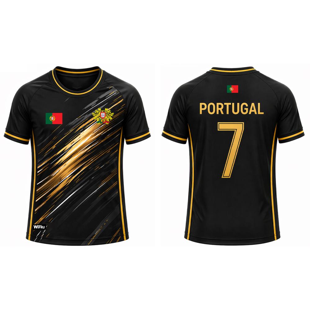 Maillot de football pour homme avec drapeau portugais 2026, respirant et à séchage rapide, sportif et décontracté, un excellent cadeau pour les fans.