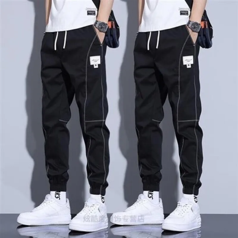 Jogging de style anglais pour hommes, pantalons décontractés coupe adt à jambes larges