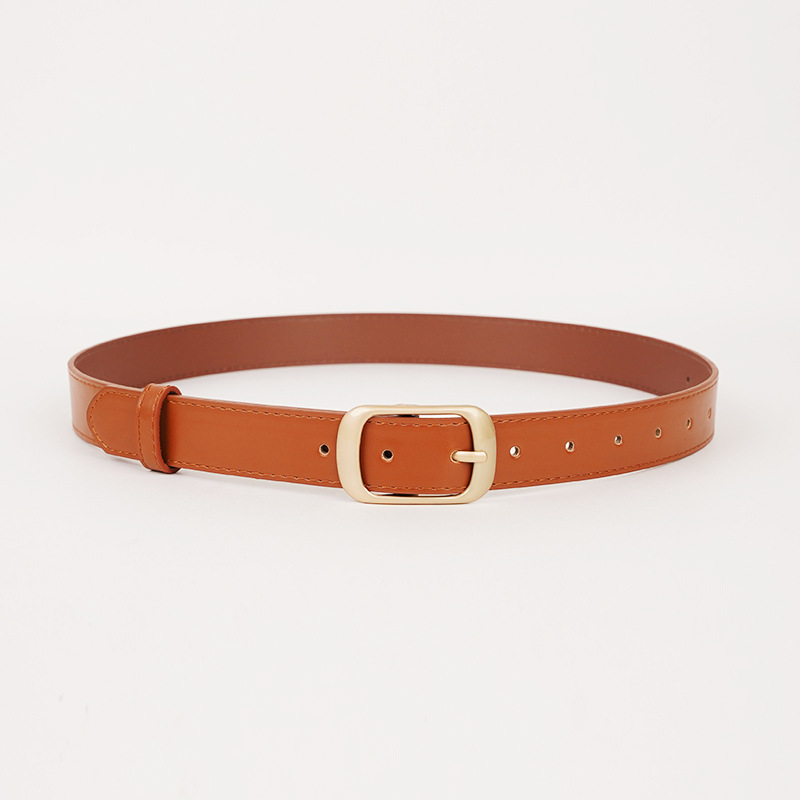 Ceinture pour femme, ceinture polyvalente de haute qualité, ceinture en cuir de vache véritable, boucle simple, ceinture décorative tendance pour jeans
