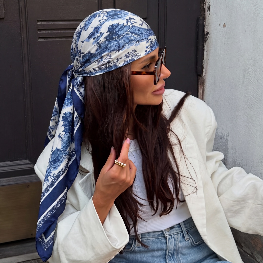 Foulard carré tendance, hijab, bandana, mouchoir, foulards en satin, foulard pour femme, châle coupe-vent premium, bandeau, cache-cou