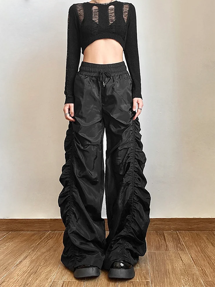 Pantalon Lanterne Ample Taille Haute pour Femme, Tendance Mode, Personnalisé, pour la Confiance en Soi, Style Avant-Gardiste, Cool, Polyvalent et Décontracté