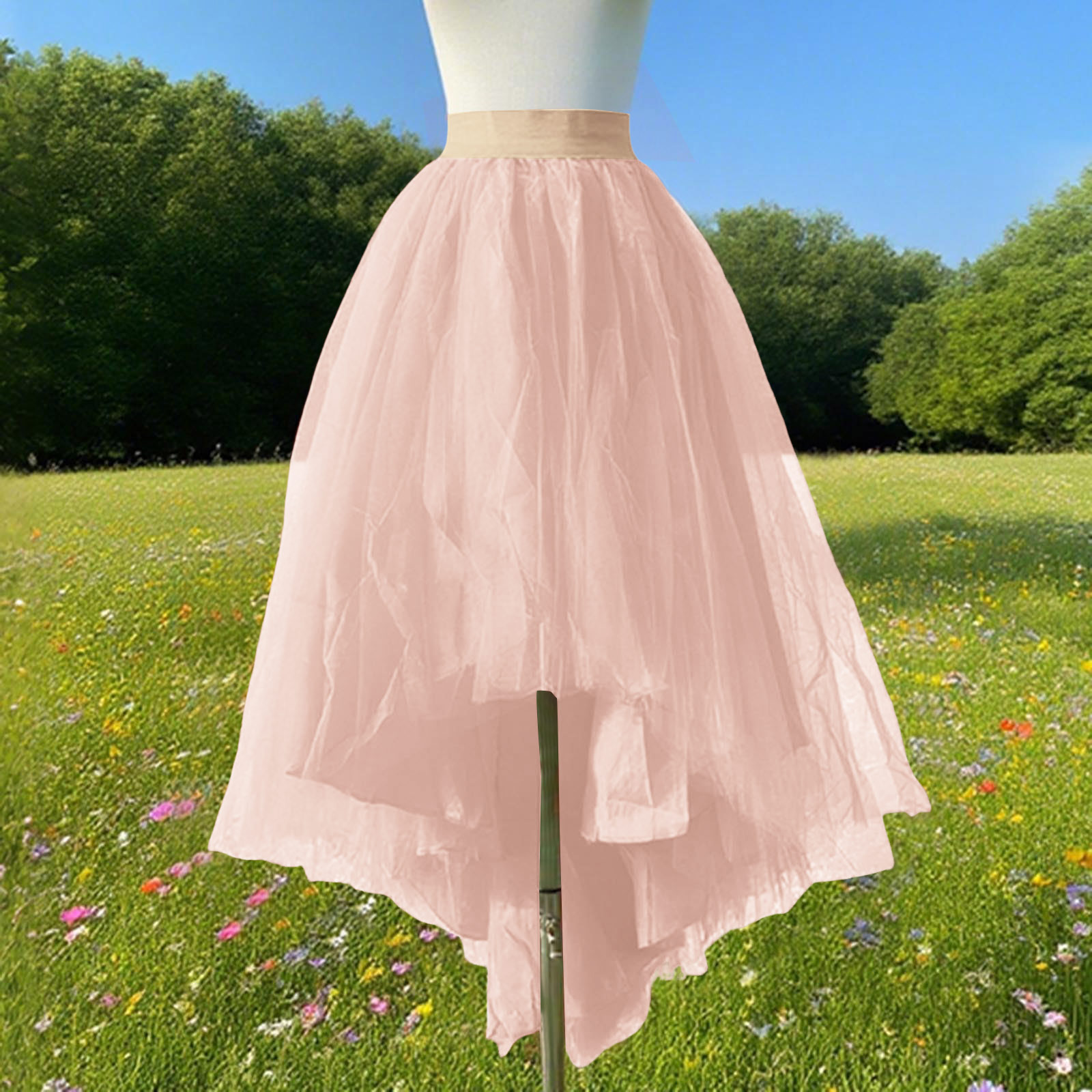 Jupe Tutu Asymétrique Multicouche Unie pour Femme, Nouvelle Collection 2026, Idéale pour Soirées, Carnavals, Fêtes Fantaisie et Costumes de Rave - Faldas