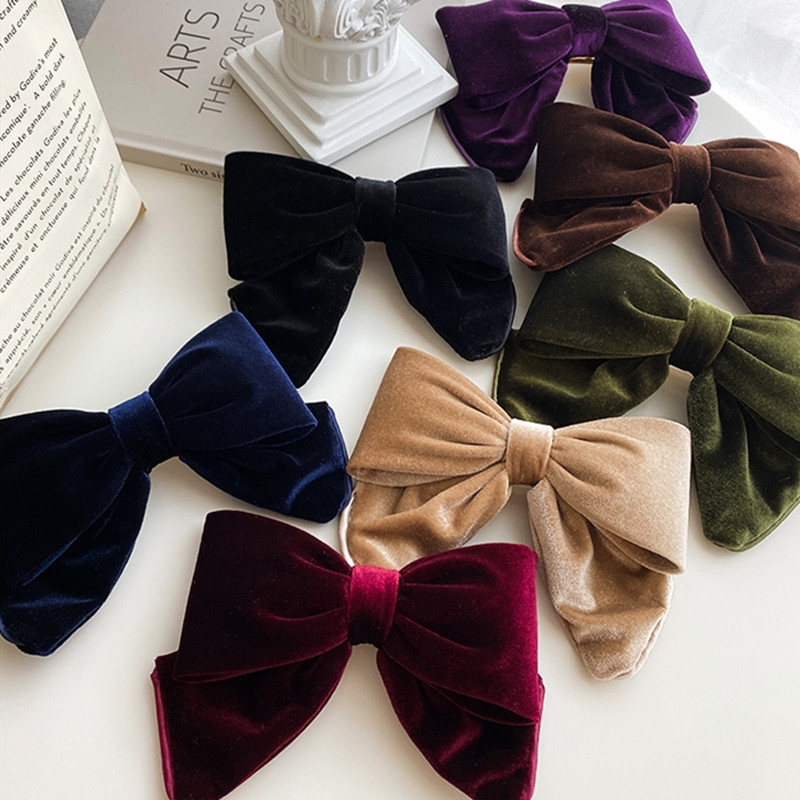 Épingles à cheveux en velours pour femmes et filles, élégantes, tridimensionnelles, Barrettes à nœud papillon, accessoires pour cheveux