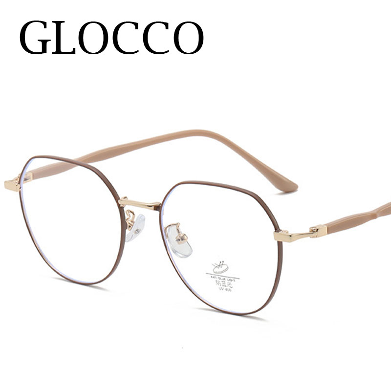 Lunettes de myopie finies de luxe pour dames, lunettes rondes bloquant la lumière bleue, lunettes de vision de près pour femmes, mode vintage, unisexe