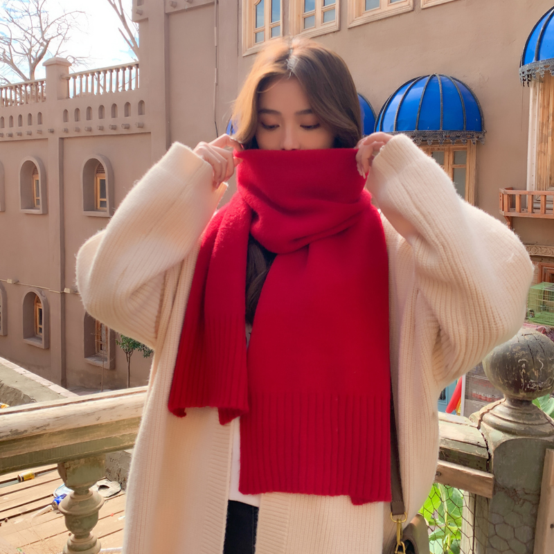 Écharpe longue en laine pour femme, dernier Styles, rouge, vert, écharpe de noël, Style chaud, doux et épais, châle, dernière collection automne-hiver 2023