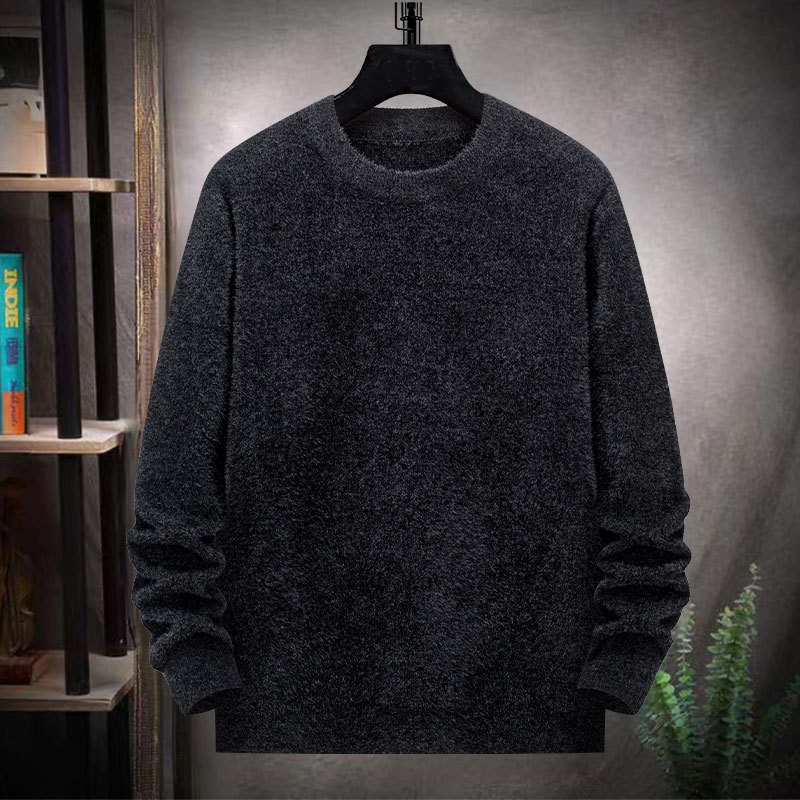 Pull tricoté ample à col rond pour hommes, grande taille, gris, couleur noire, tendance, automne, hiver, 150kg, 8XL, 7XL, 6XL