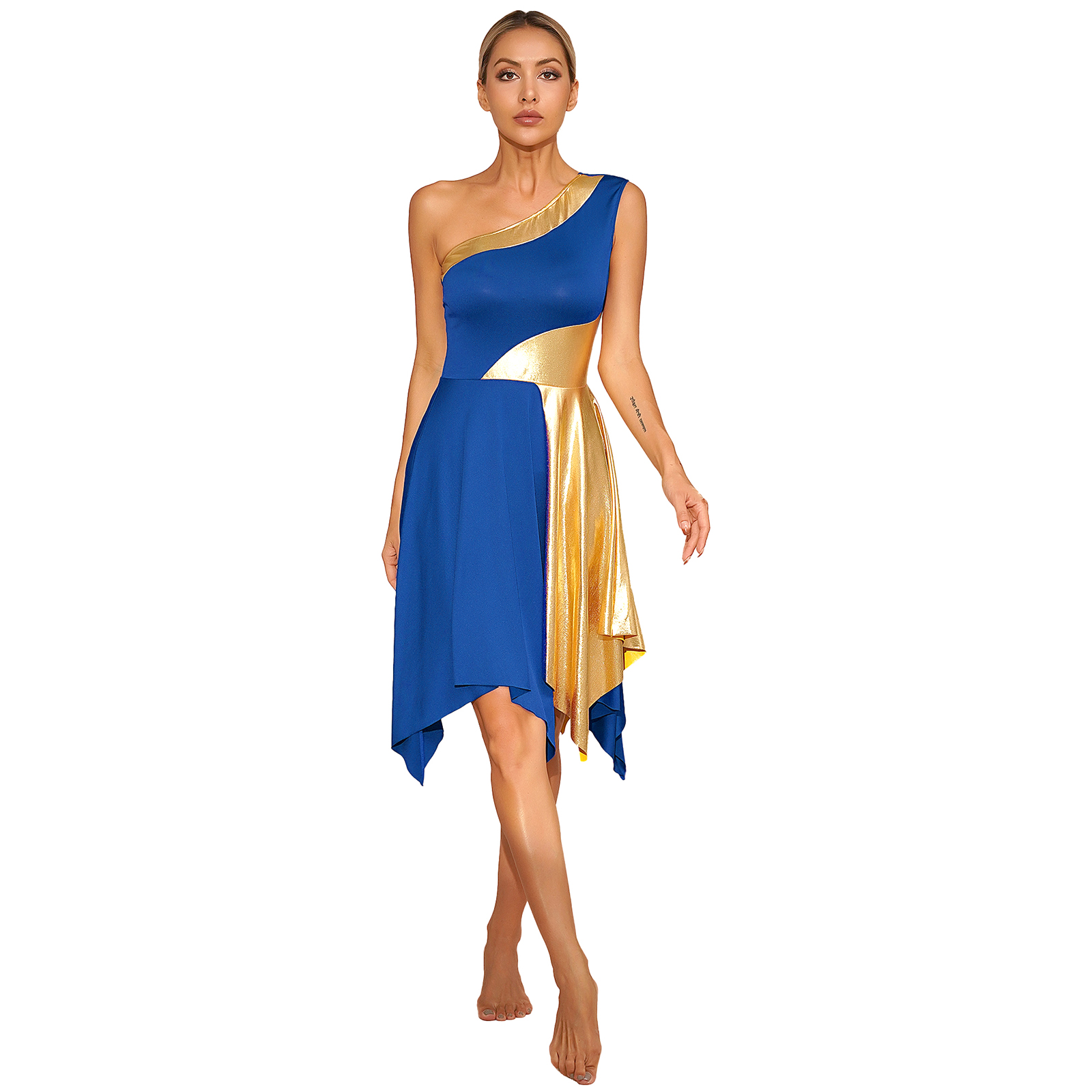 Robe de danse liturgique pour femmes adultes, étiquette métallique, Costume de culte, robes de danse chrétienne lyrique, vêtements de danse