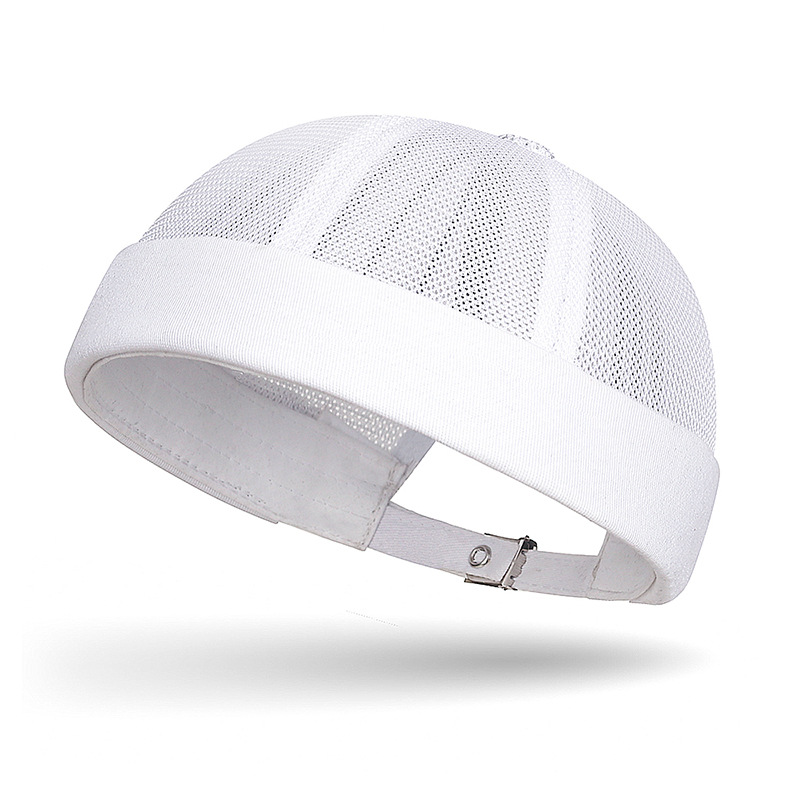 Chapeau d'été sans bord style melon, ajustable, pour hommes et femmes, style hip-hop, chapeau de propriétaire simple et respirant en maille, chapeau Tang