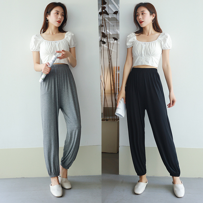 Pantalon de pyjama d'automne en Modal pour femme, tenue de maison, vêtements de nuit