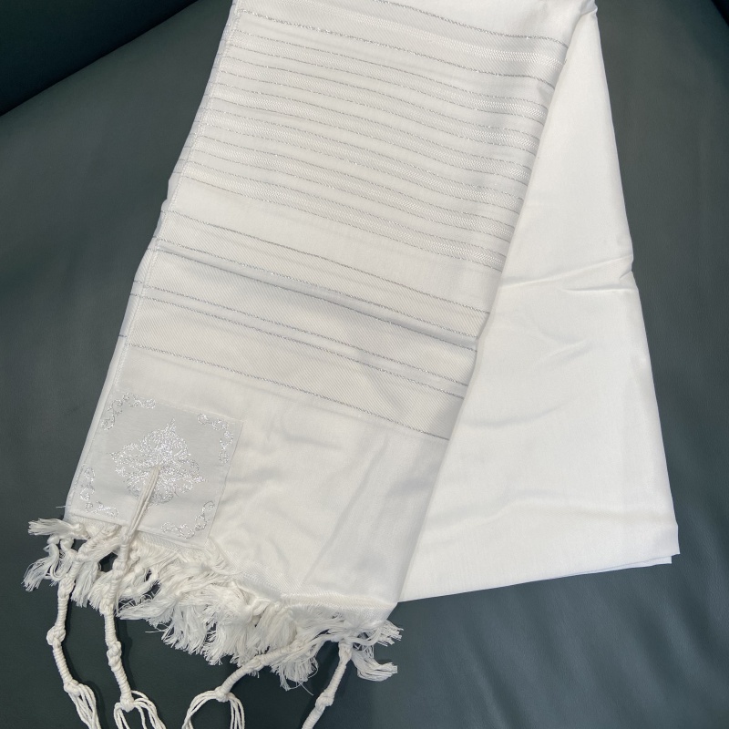 Châle de Prière Éclairé avec Tzitzit, Bande de Cou, Éléments Décoratifs Hébreux, StrihearMagen, FC Atarah, Attention, 140x190cm