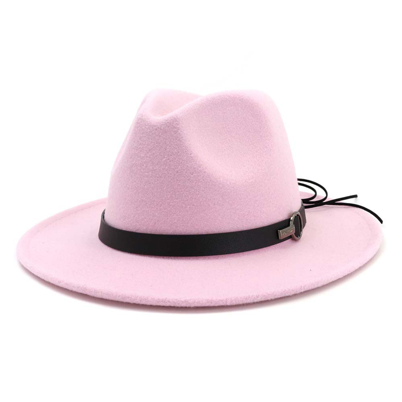 QBHAT-Chapeau en feutre de laine à large bord pour hommes et femmes, chapeau Fedora Jazz, chapeau de cow-boy Trilby de style ander, robe formelle de fête, grande taille, jaune, blanc