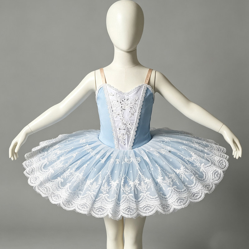Robe de ballet tutu classique professionnelle en dentelle et gaze avec sequins, robe de soirée pour ballerine, costumes de danse pour enfants et filles