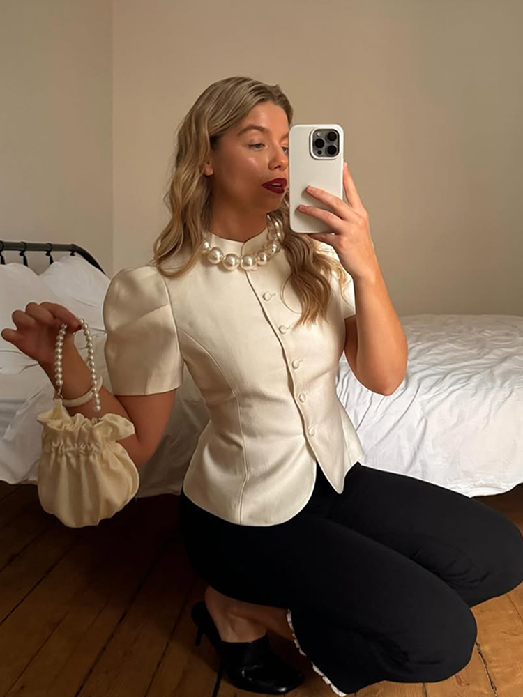 Manteau long tendance à carreaux pour femme, élégant, à double boutonnage, avec poches et épaules tombantes, collection Printemps 2026, pour le quotidien