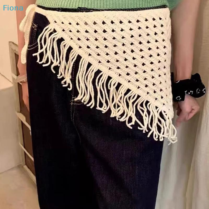 ☭ Écharpe triangulaire multifonctionnelle à franges pour femmes, accessoire réglable à la mode Y2K, parfait pour les hanches et la taille