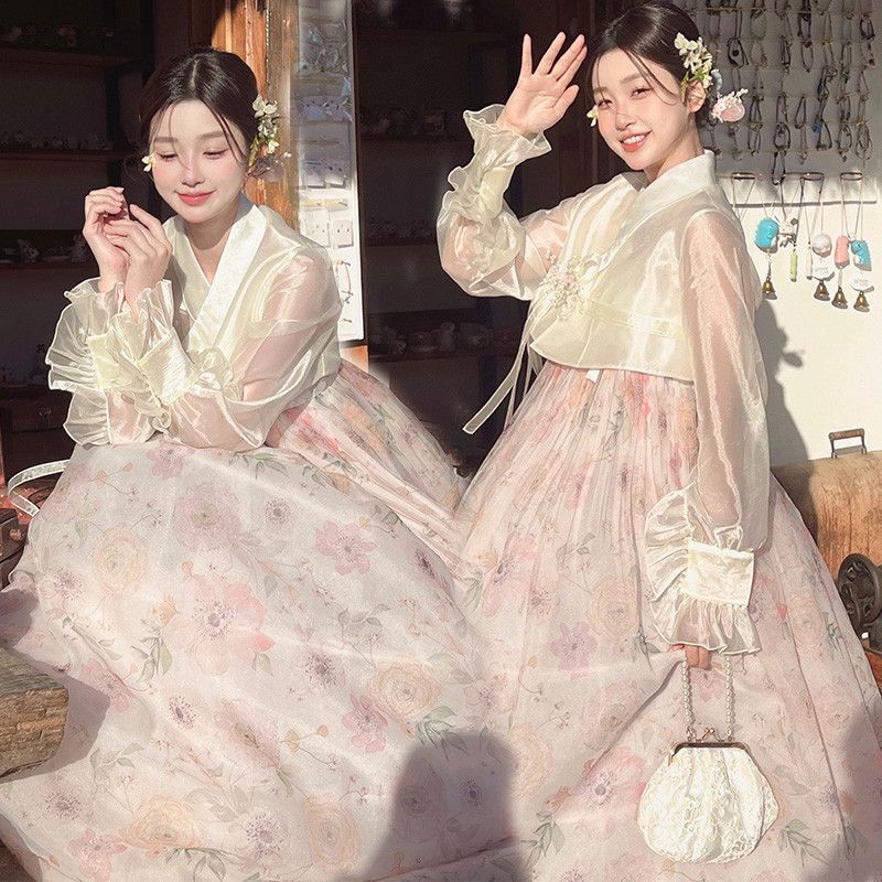Vêtements traditionnels coréens Hanbok pour femmes, Costume National de palais moderne amélioré, haut et robe pour jeu de rôle d'halloween