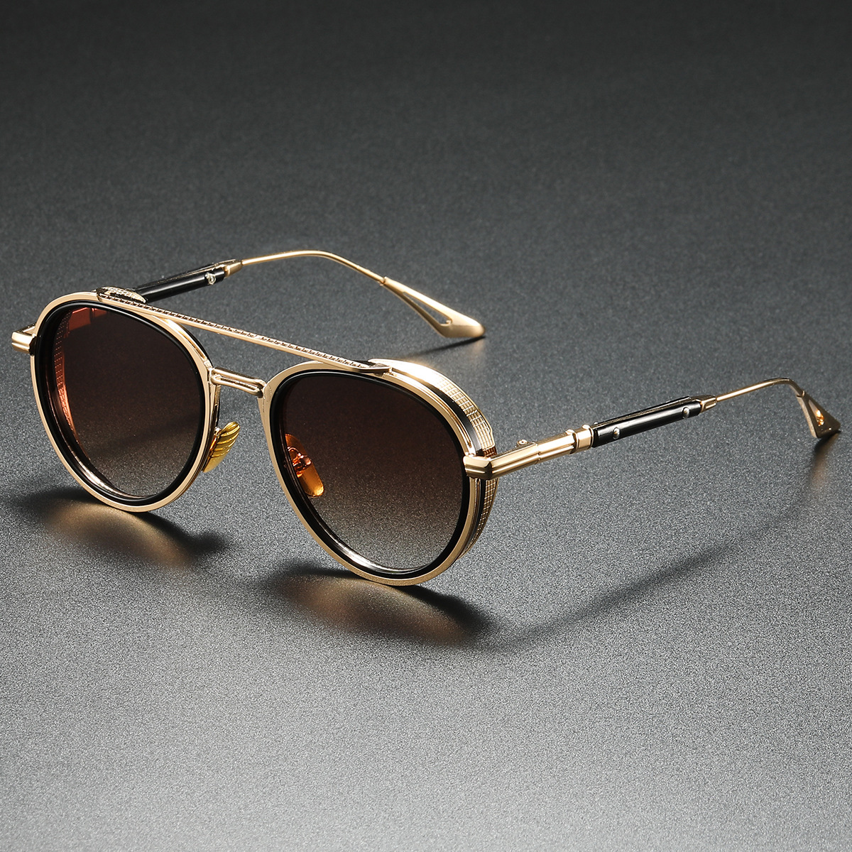 Lunettes De soleil exquises hommes 2025 nouvelle marque concepteur rond pilote Punk lunettes De soleil homme unisexe luxe lunettes Lentes De Sol Hombre