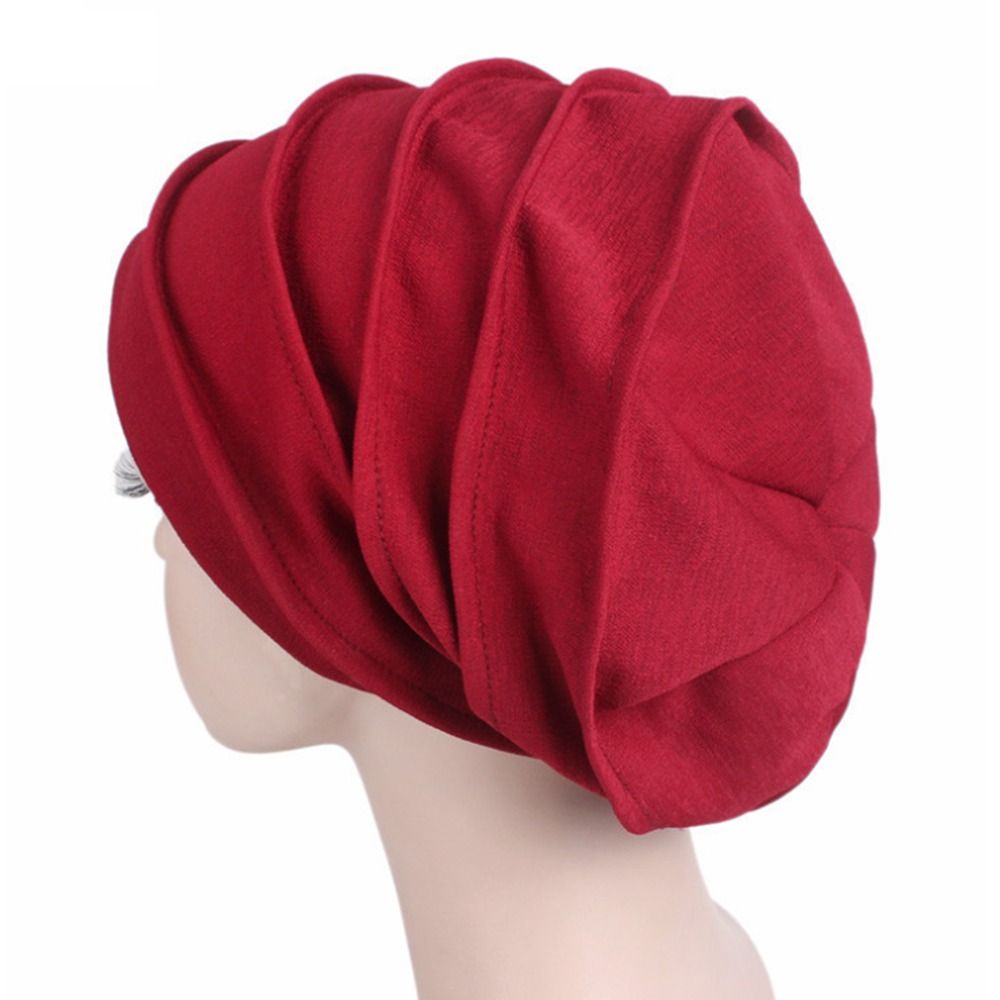 Bonnet en coton pour le cancer, bonnet chimio en tissu élastique, bonnet respirant, bonnet à volants pour femmes