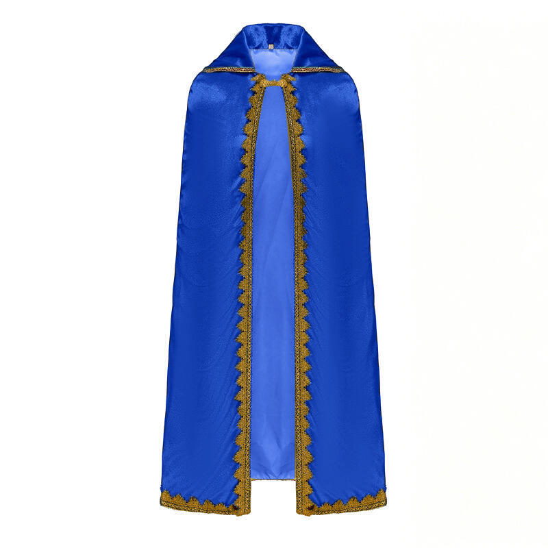 Cape royale pour adultes en 4 couleurs avec bordure dorée, robe de roi ou de reine médiévale pour hommes et femmes, costumes de cosplay pour Halloween et carnaval