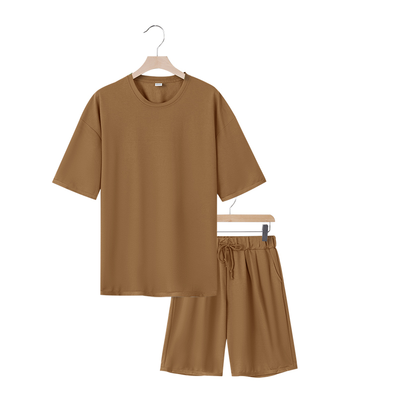 Ensemble de vêtements deux pièces pour hommes, t-shirt ample à col rond et short, vêtements de sport décontractés, parfait pour l'été