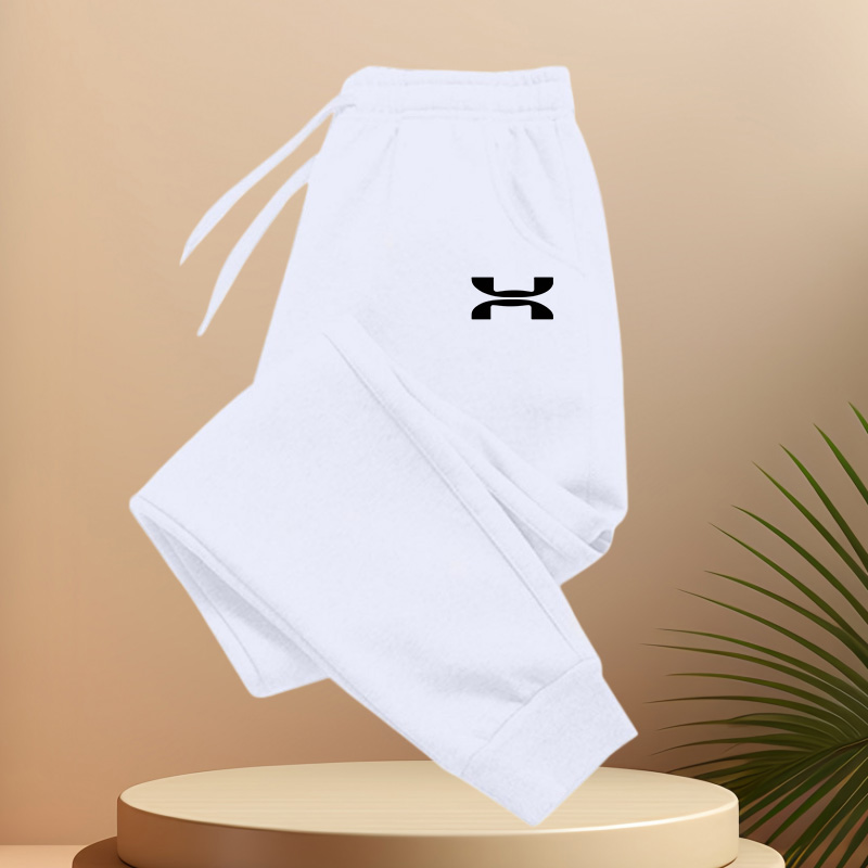 Pantalon de jogging décontracté pour homme avec taille élastique et cordon de serrage - pantalon de sport et décontracté confortable avec impression simple