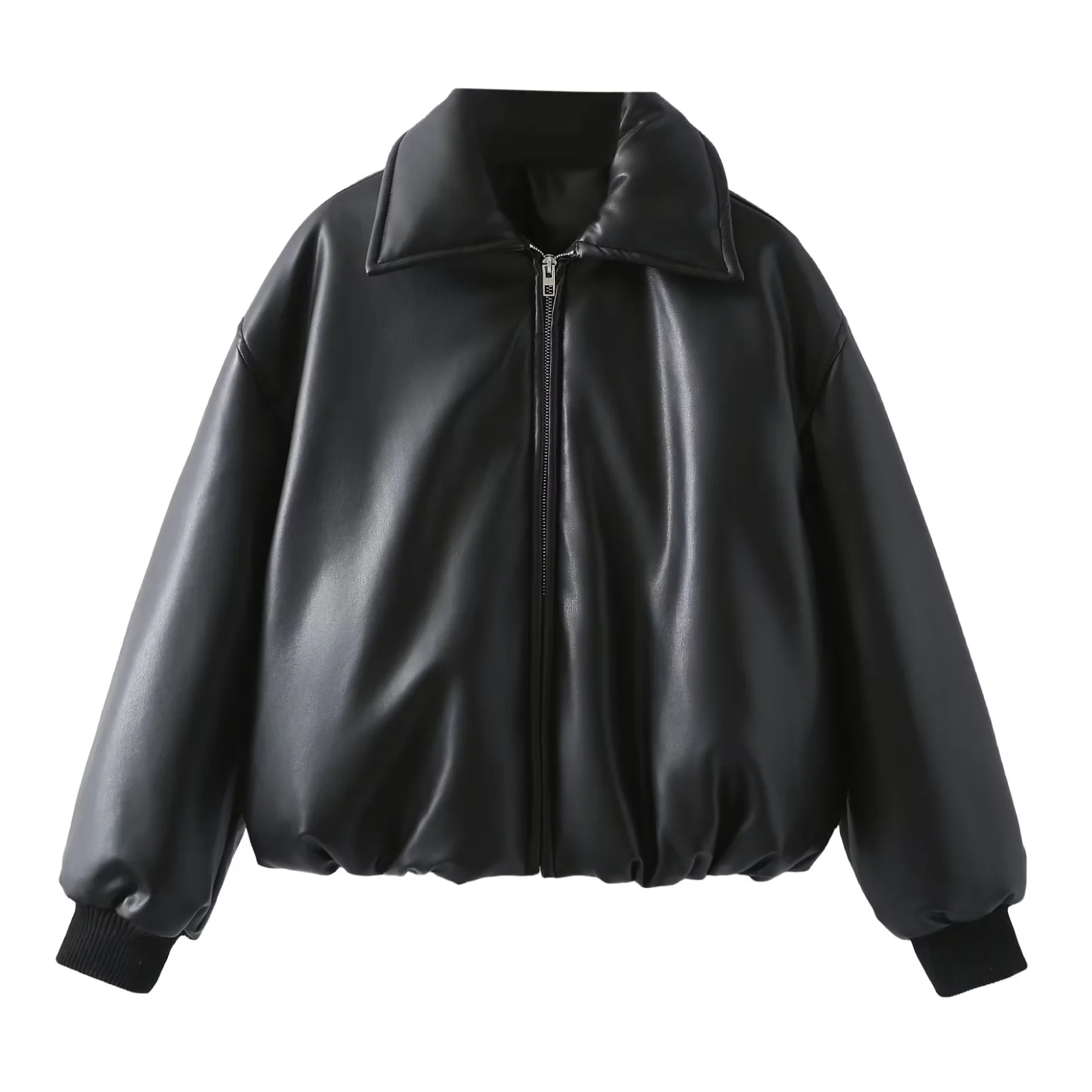 Blouson en cuir à manches longues pour femmes, vêtement d'extérieur, solide, streetwear, chaud