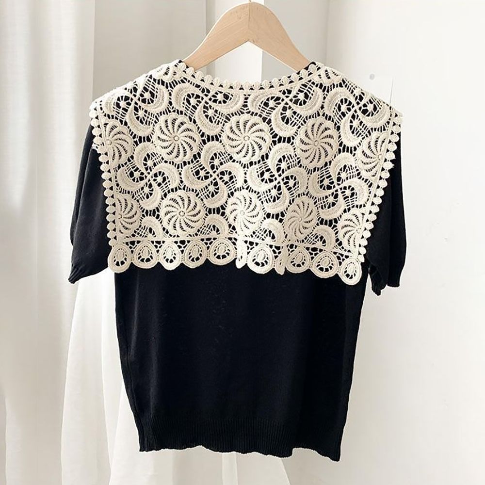 Écharpe de style coréen avec faux col pour femme, châle féminin, chemisier à épaules