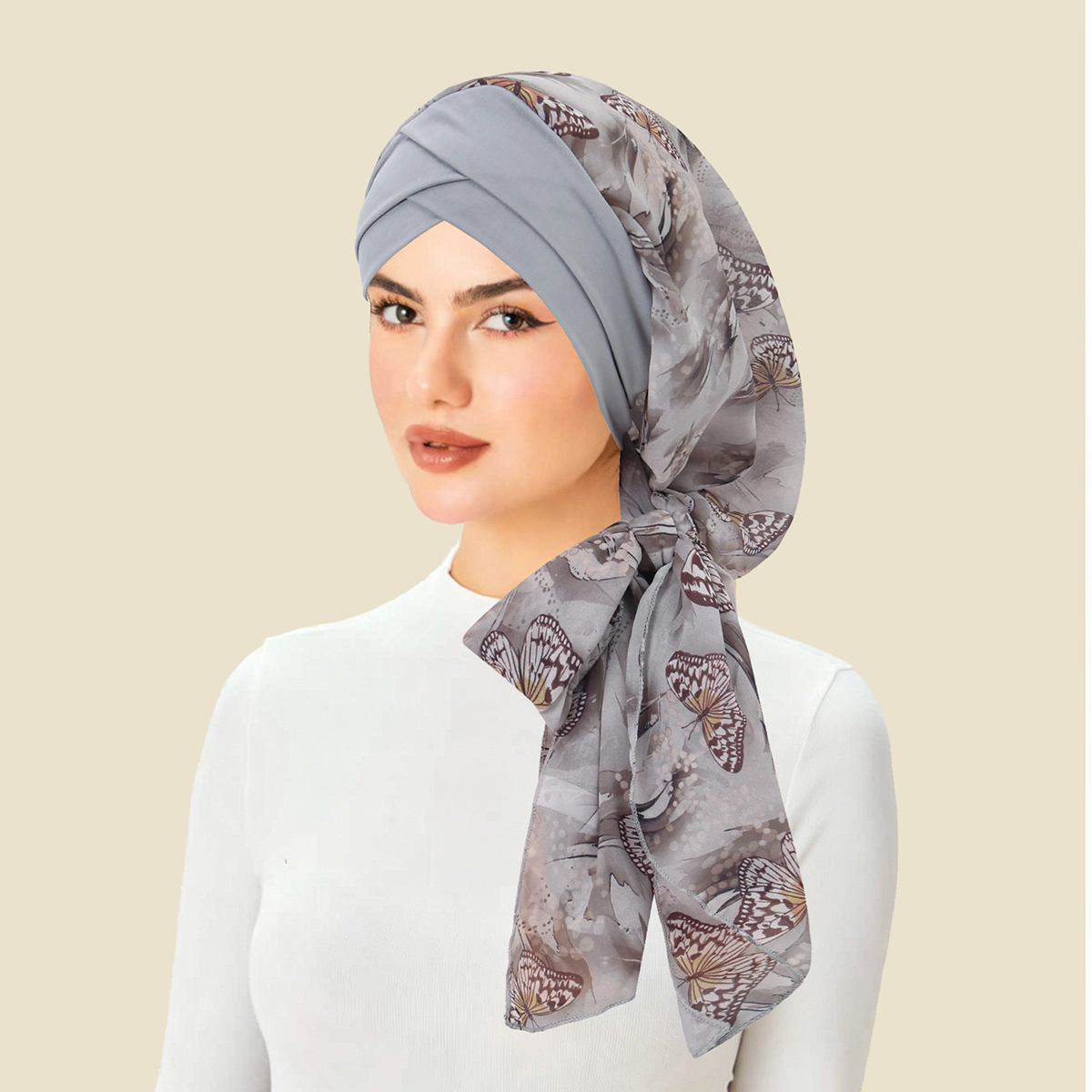 Bonnet Turban Imprimé Tendance pour Femme, Foulard Long à Queue, Bandana Extensible, Sous-Hijab Musulman, Couvre-Chute de Cheveux, Bonnets et Bonnets de Nuit