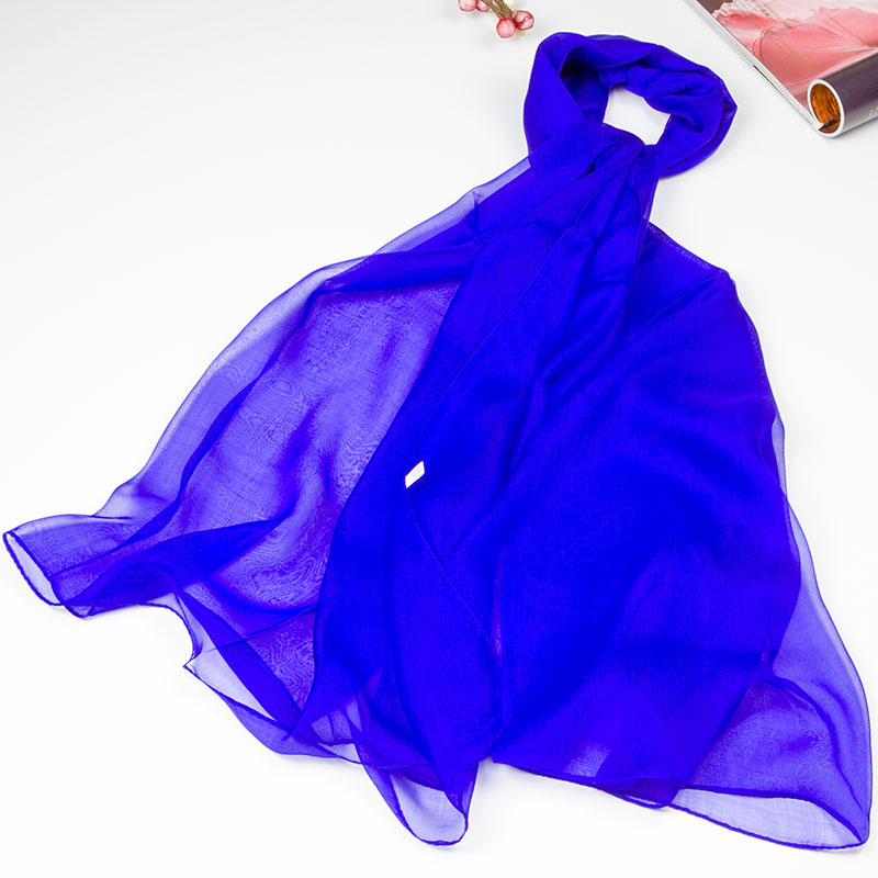Écharpe en soie Pure pour femme, châle féminin en mousseline de soie naturelle, grande taille, couleur unie, longue écharpe