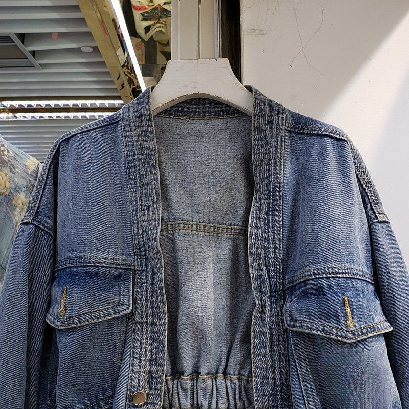 Veste en Jean pour femmes, couleur unie, taille cintrée, Slim, manteau en Jean, bleu, vêtements d'extérieur, mode printemps automne 2025, prix bas, vêtements Y2k