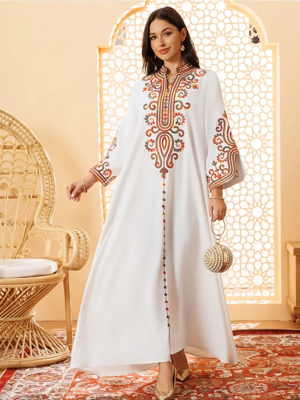 Abaya Robe pour femmes broderie robes Largos Islam arabe longue Robe Jalabiya Ramadan marocain caftan dubaï Abayas robes 2026