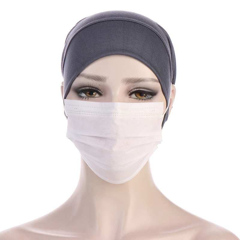 Maillot Hijab pour femmes musulmanes, sous la casquette Hijab avec trou d'oreille, casquette intérieure ronde pour le front, sous-écharpe, Bonnet Turbante, chapeau