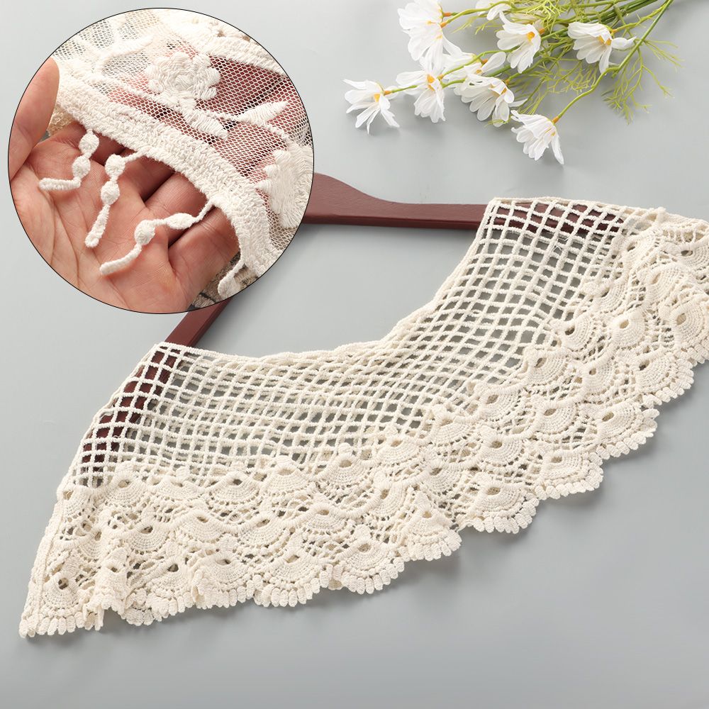 Écharpe en dentelle à pampilles pour femmes, écharpe hijab évidée, châle élégant pour dames, poncho, foulard, mode, printemps, été, 1 pièce