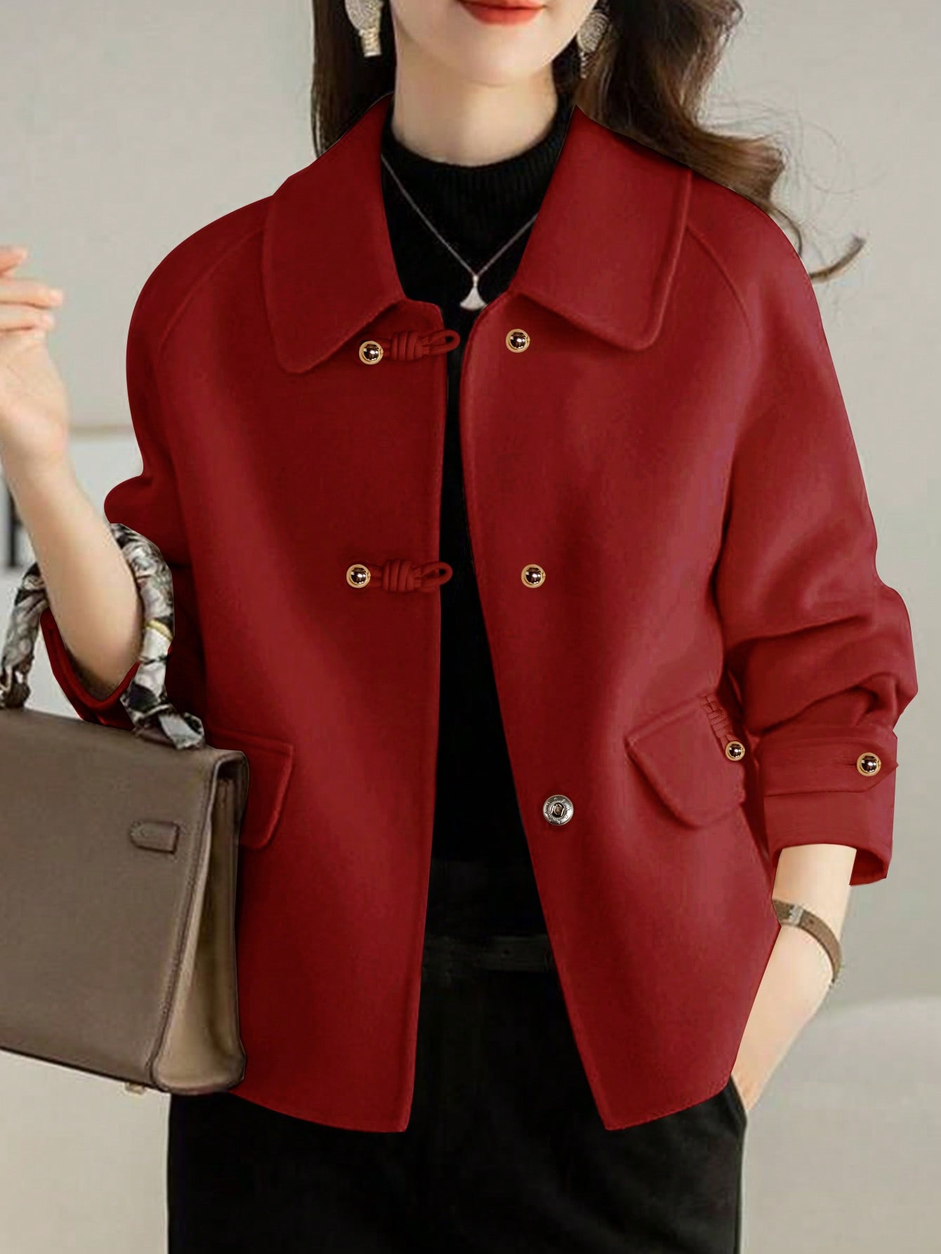 Manteaux courts solides élégants pour femme, vêtements chauds d'automne et d'hiver pour femme, tenues formelles de bureau, nouveaux vêtements d'extérieur