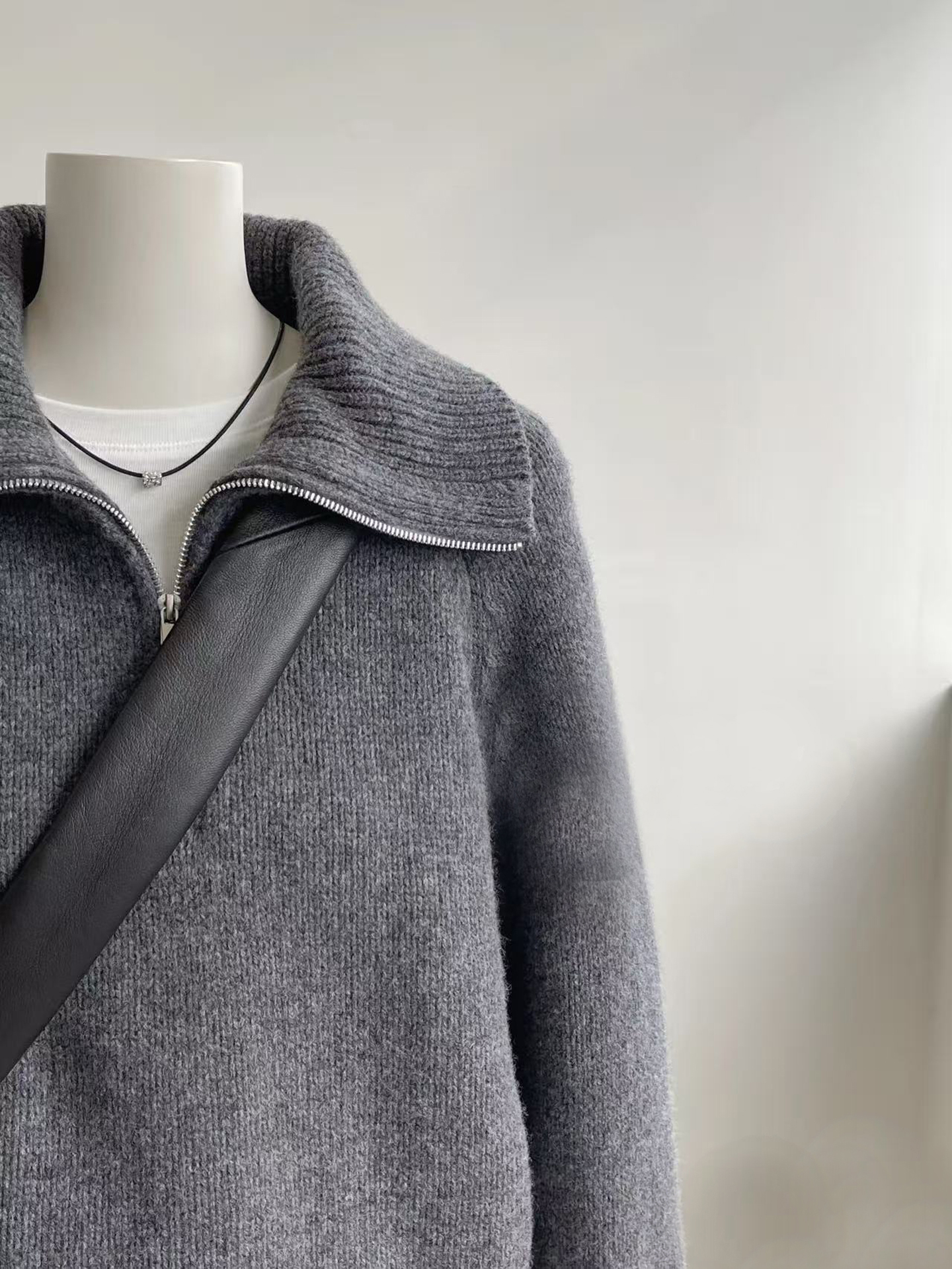 Pull en cachemire pur à 100 % pour femme, col roulé épais haut de gamme avec demi-fermeture éclair, collection automne-hiver