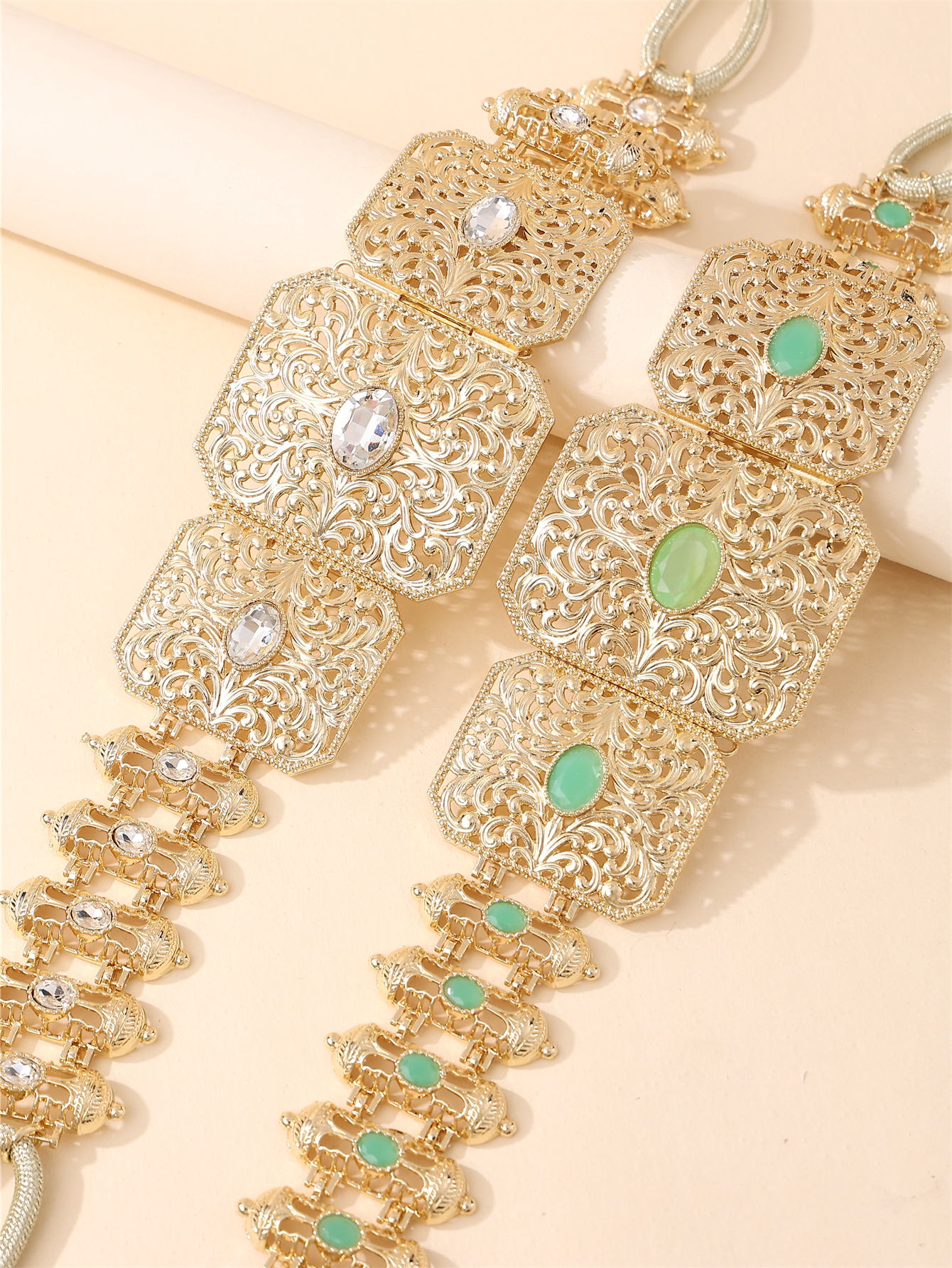 Ceinture caftan marocaine pour femmes avec strass, luxueux, Style Vintage, réglable pour le Festival de Gala de mariage du moyen-orient