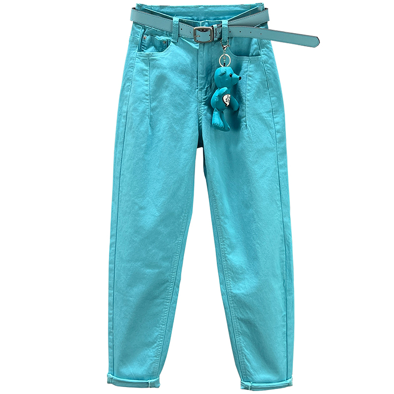 Jeans Station européenne pour femmes, 2023, nouvelle mode printemps automne, taille haute, polyvalente, ample, coton, Stretch, Denim, sarouel