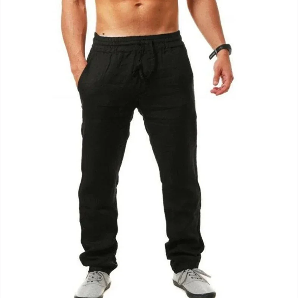 Pantalons décontractés pour hommes été mâle respirant haute qualité pantalon de survêtement couleur unie pantalons de Fitness Jogging Fitness Streetwear