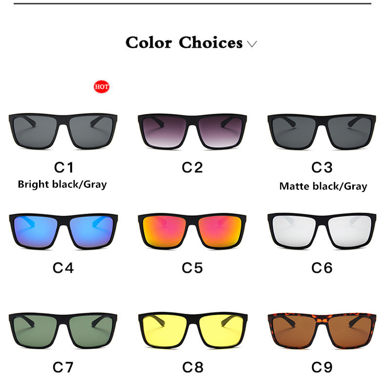 Lunettes de soleil carrées pour hommes, protection UV400 de styliste de marque