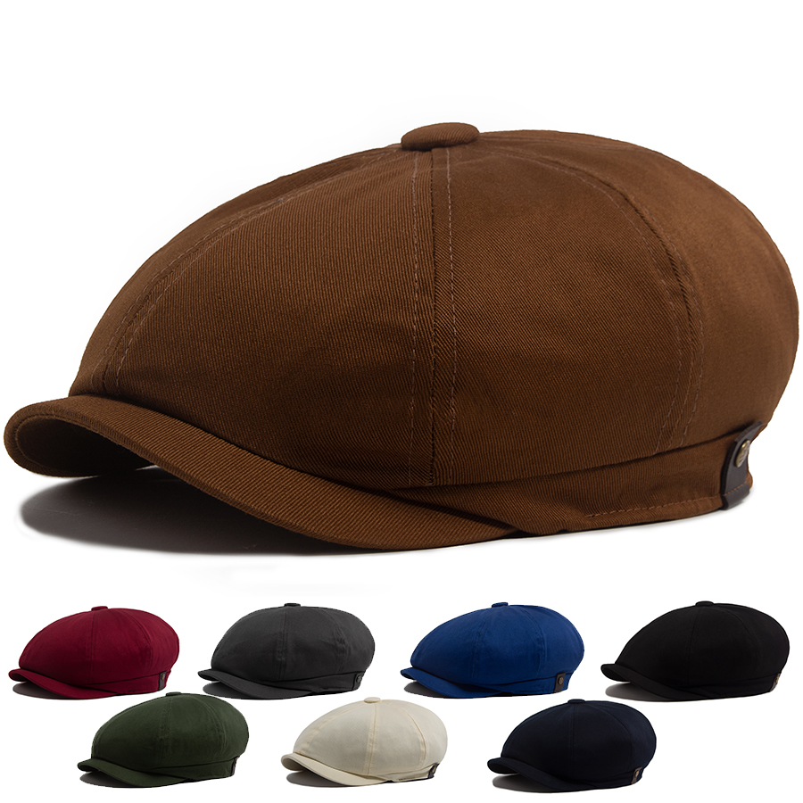 Béret fin et souple pour hommes et femmes, casquette de journal Vintage, chapeau octogonal décontracté pour unisexe, circonférence de la tête élastique, printemps automne