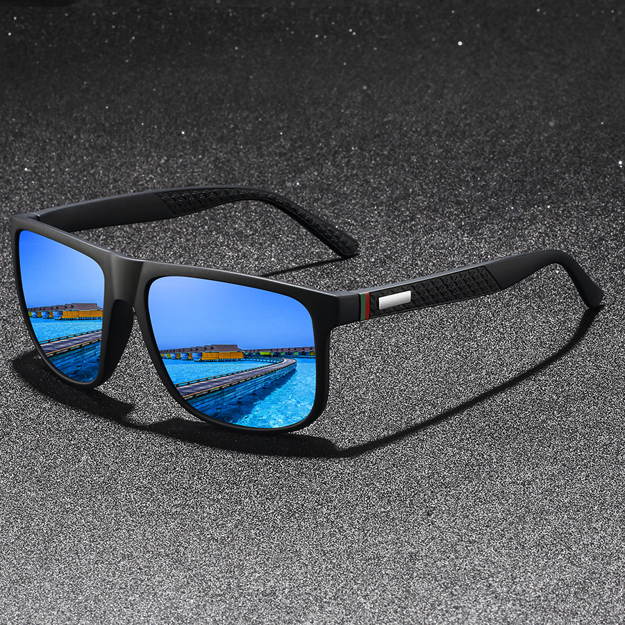 Lunettes de soleil tendance pour la conduite en extérieur, monture carrée populaire, lunettes de soleil classiques pour hommes et femmes, lunettes de pêche et de randonnée