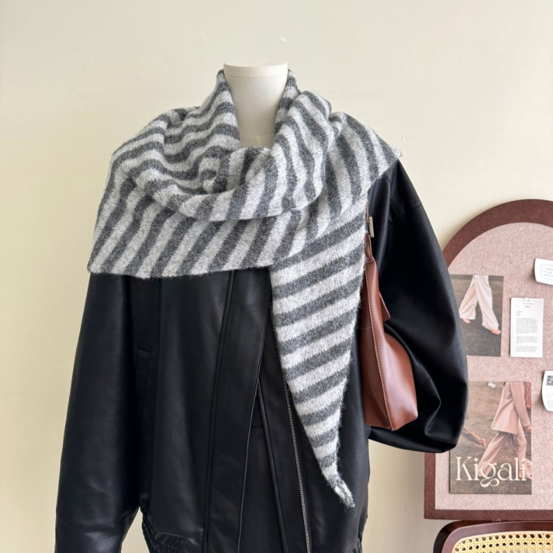 Écharpe triangulaire en mélange de laine pour femme, glaçure extérieure, châle coréen, nouveau, automne et hiver