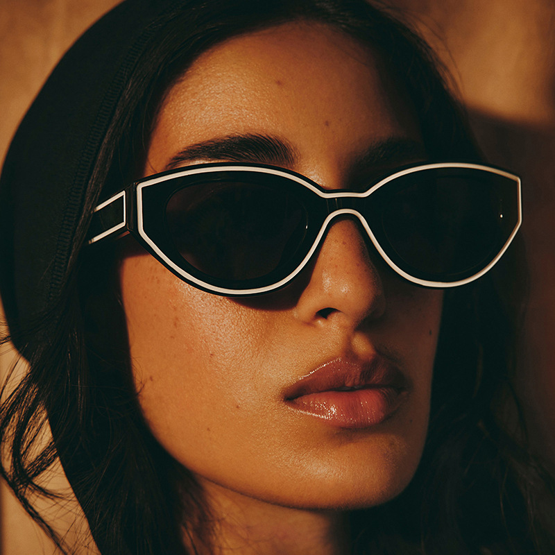 ChimDesign-Lunettes de soleil œil de chat pour hommes et femmes, lunettes de soleil décorées hip-hop, lunettes de fête, design de marque populaire, nouvelle mode