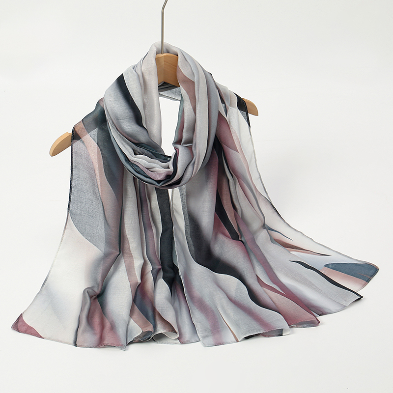 Foulard Hijab Bandana pour femmes, couleur florale aquarelle, sensation modale, voyage, polyvalent, décontracté, coupe-vent, résistant au sable