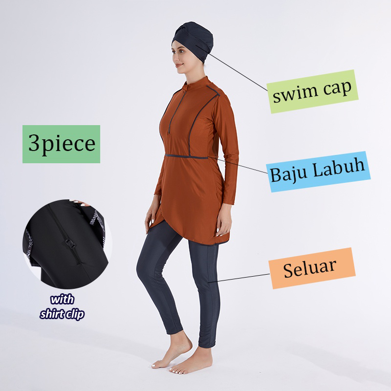 Burkini maillots de bains musulmans maillot bain femme hijab femme musulman Maillot de bain pour femmes musulmanes, couverture modeste, Hijab, Burkini, manches longues, islamique